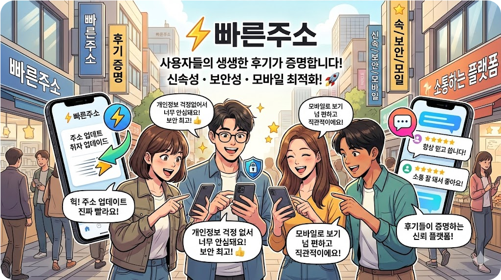 빠른주소 사용자들의 생생한 후기